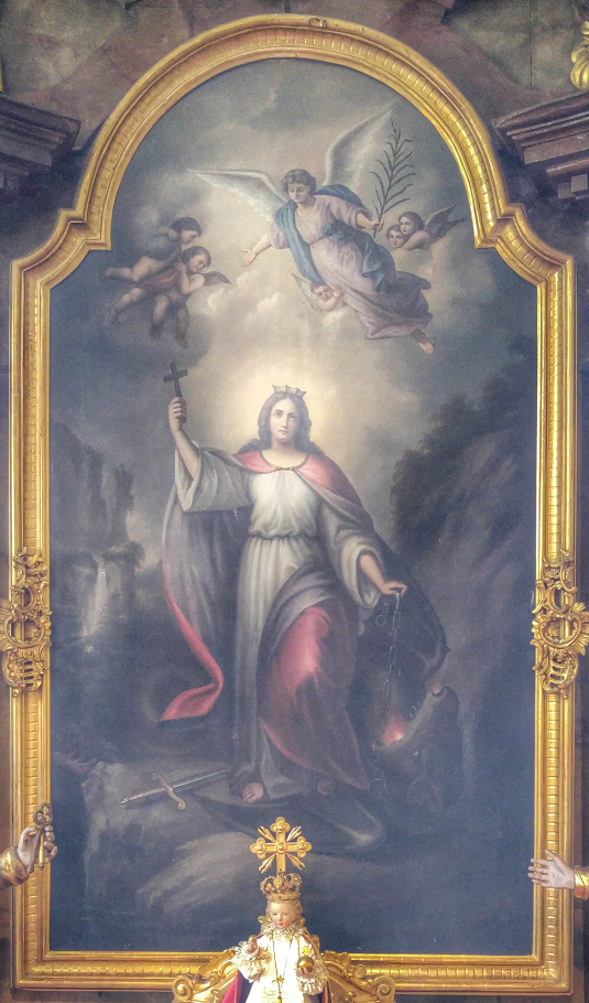 Obraz sv. Markéty na hlavním oltáři